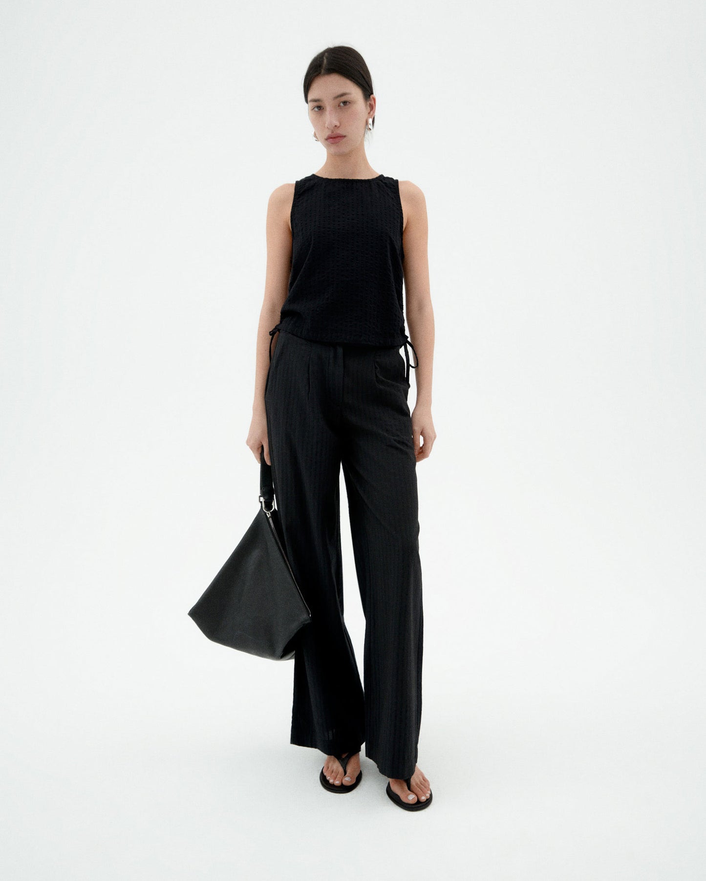 Top negro seersucker Florence sostenible-2