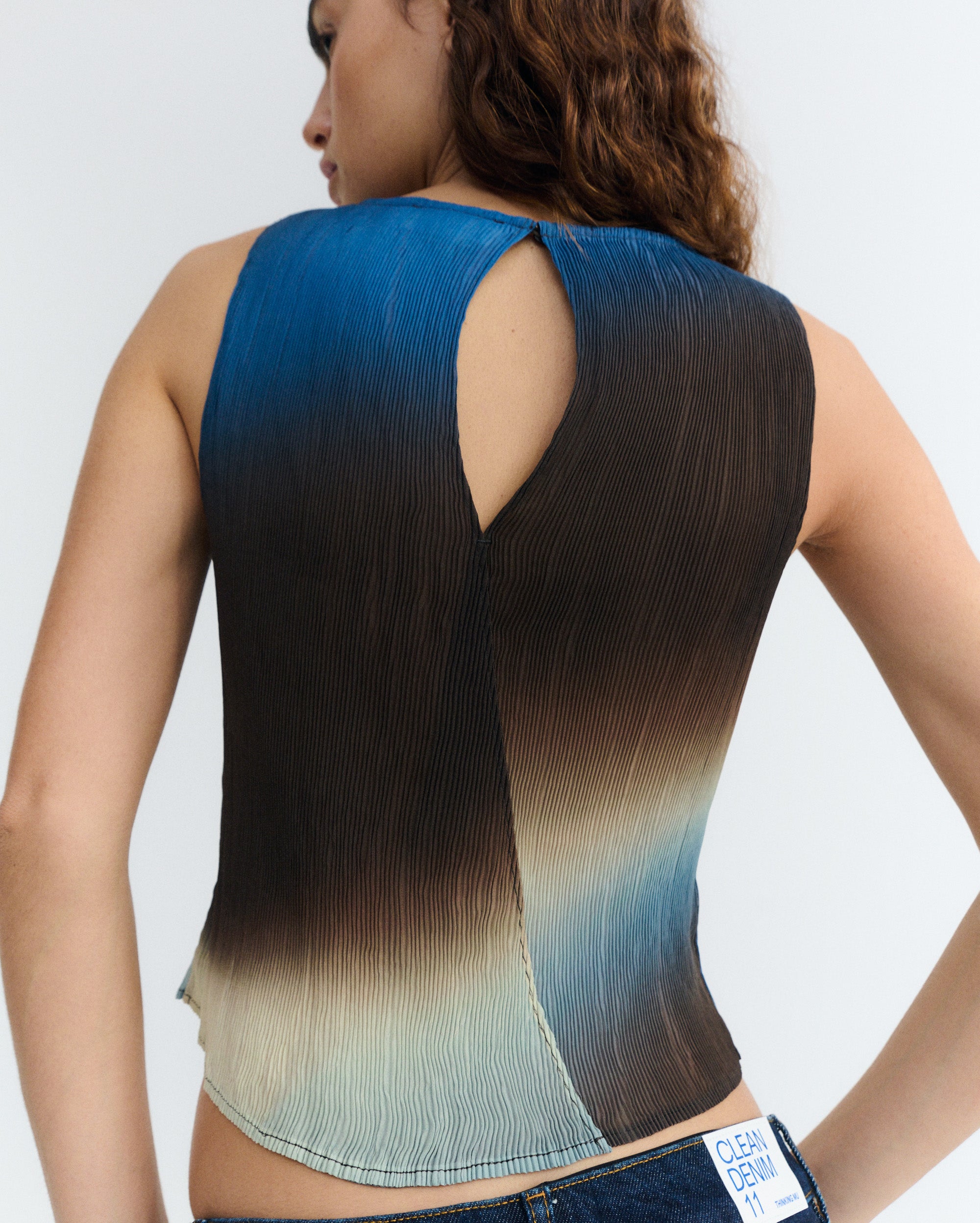 Women's Pleated Top Brown Glass Dora | Thinking Mu
