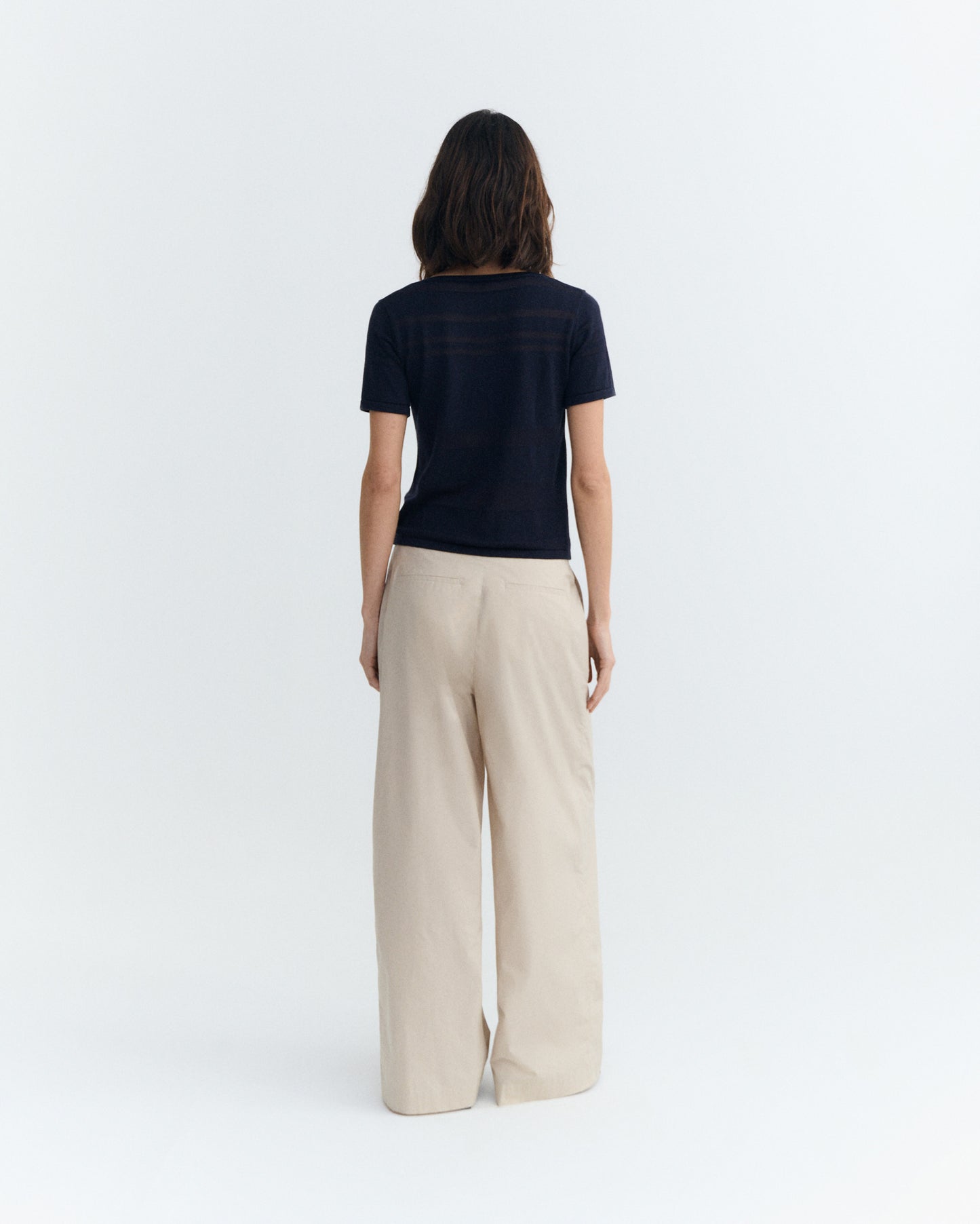 Top rayas semitransparente navy Ash sostenible - 5