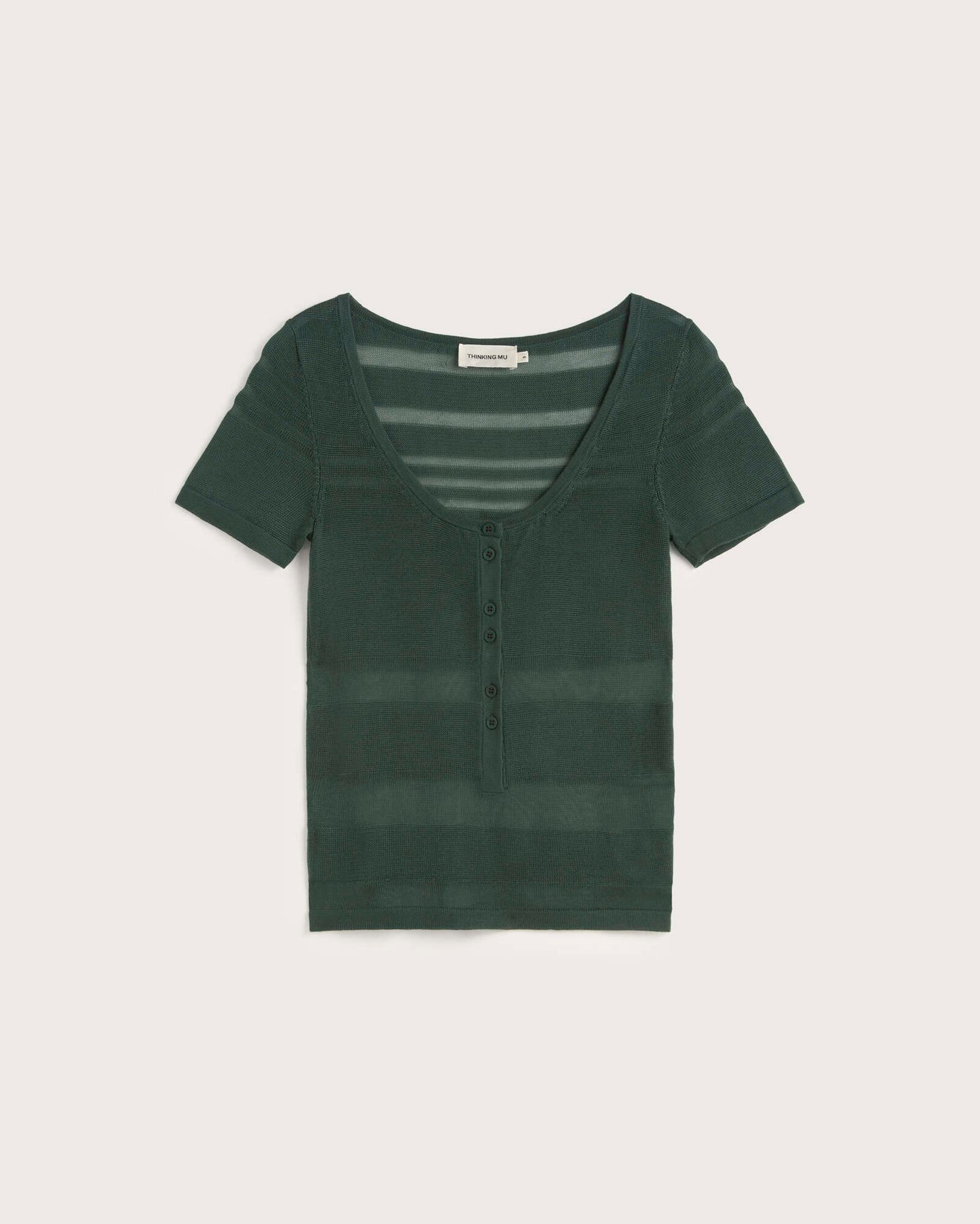 Top rayas semitransparente verde Ash sostenible silueta - 1