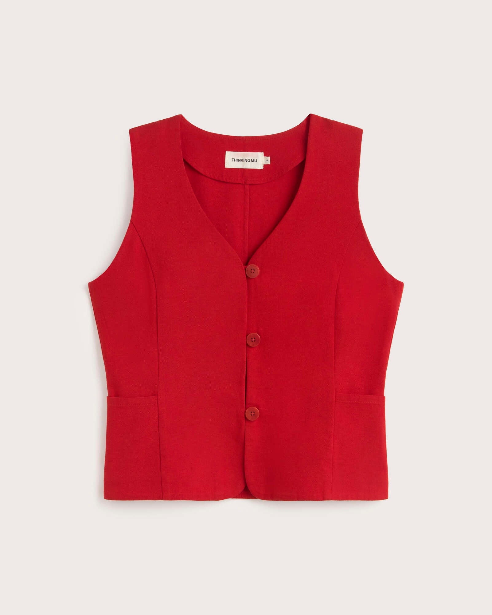 Chaleco rojo Alisa sostenible silueta - 1