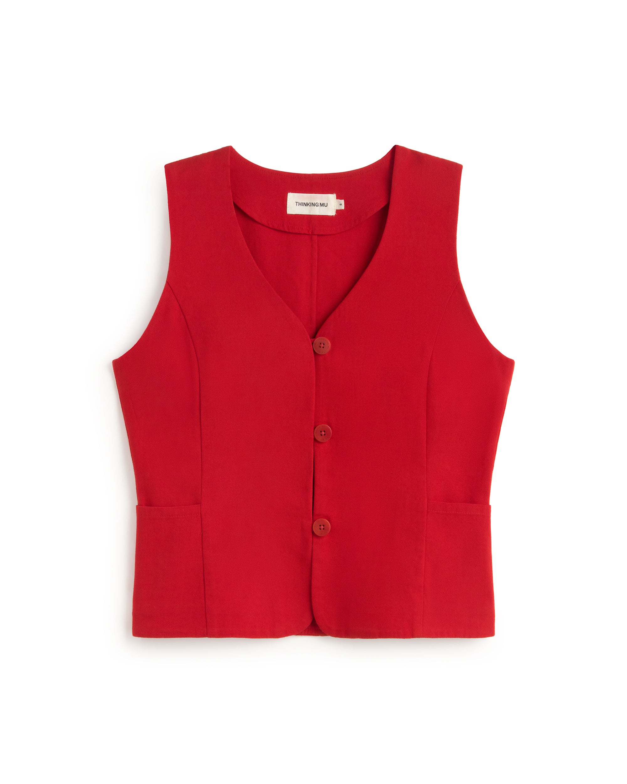 Chaleco rojo Alisa sostenible silueta - 1
