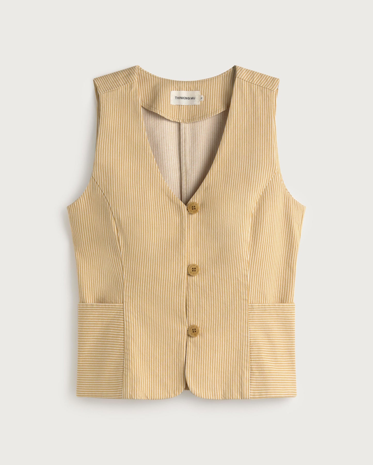 Chaleco rayas amarillo Alisa sostenible silueta - 1