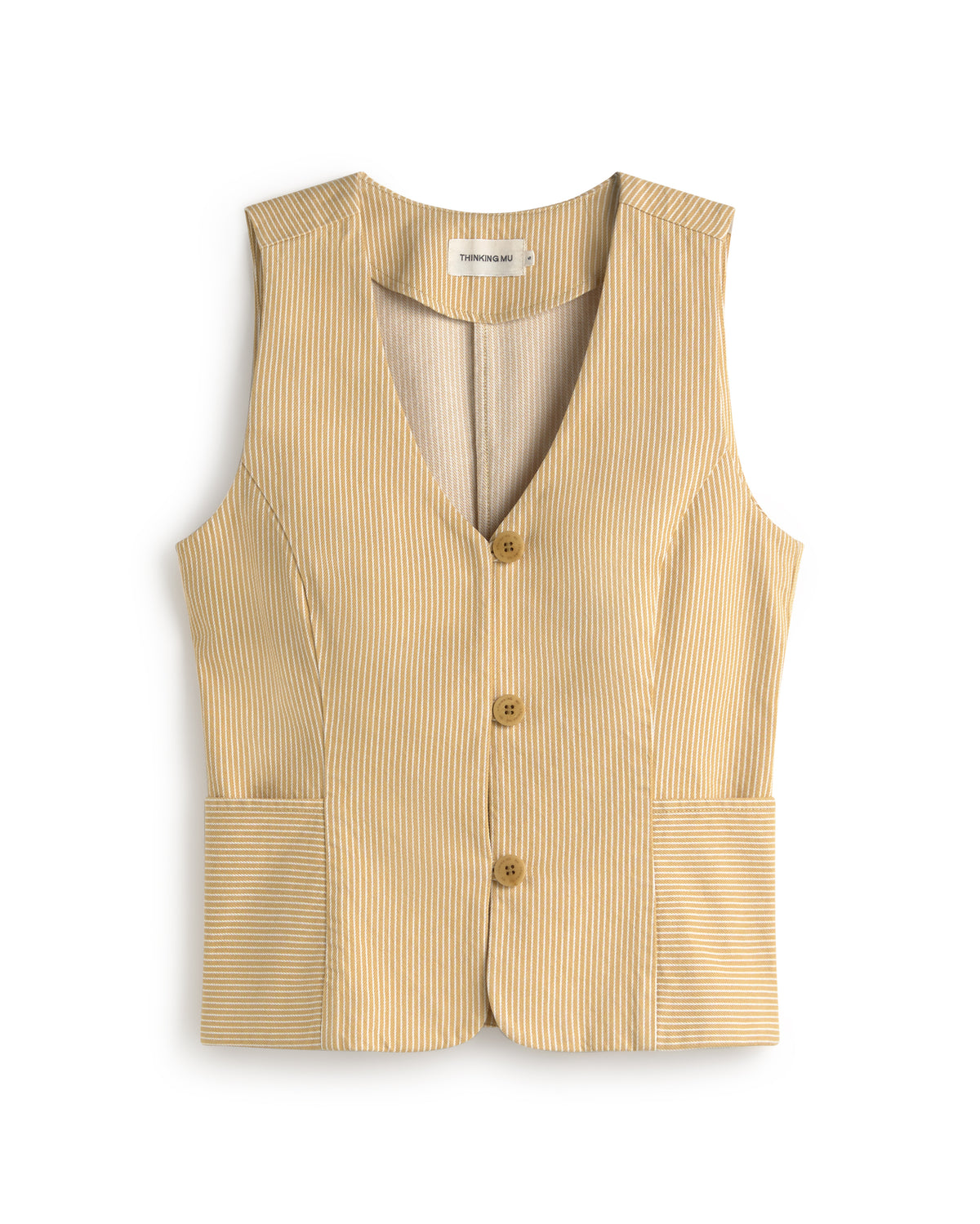 Chaleco rayas amarillo Alisa sostenible silueta - 1