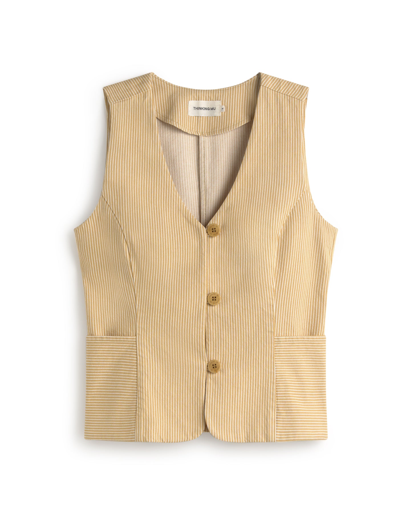 Chaleco rayas amarillo Alisa sostenible silueta - 1