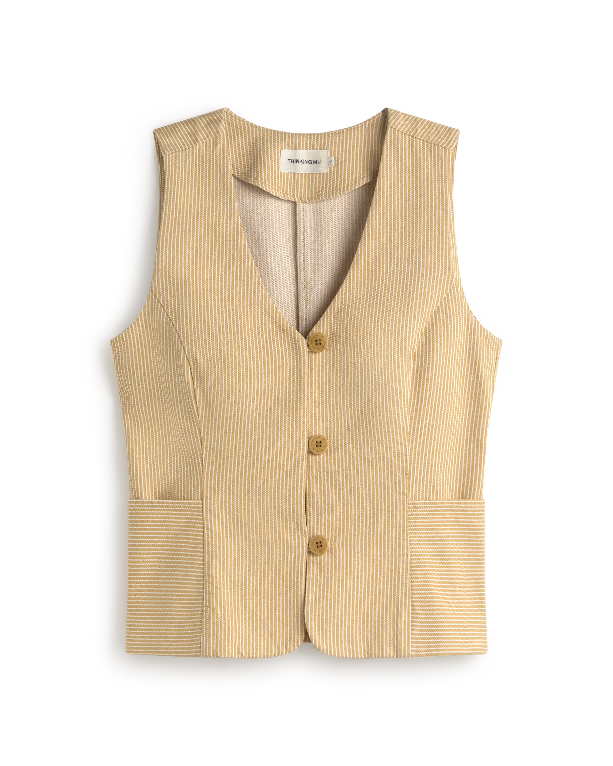 Chaleco rayas amarillo Alisa sostenible silueta - 1