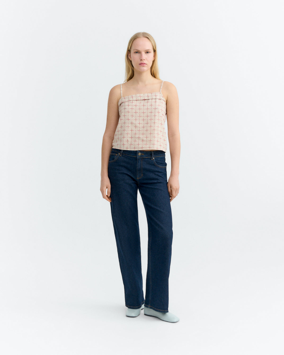 Top estampado cuadros lattice Raida sostenible - 2