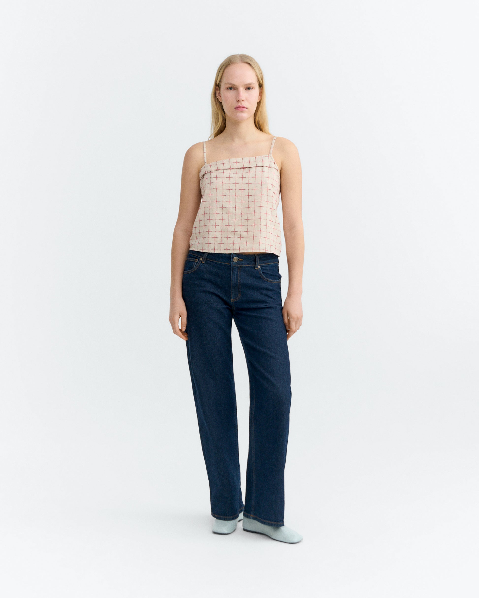 Top estampado cuadros lattice Raida sostenible - 2