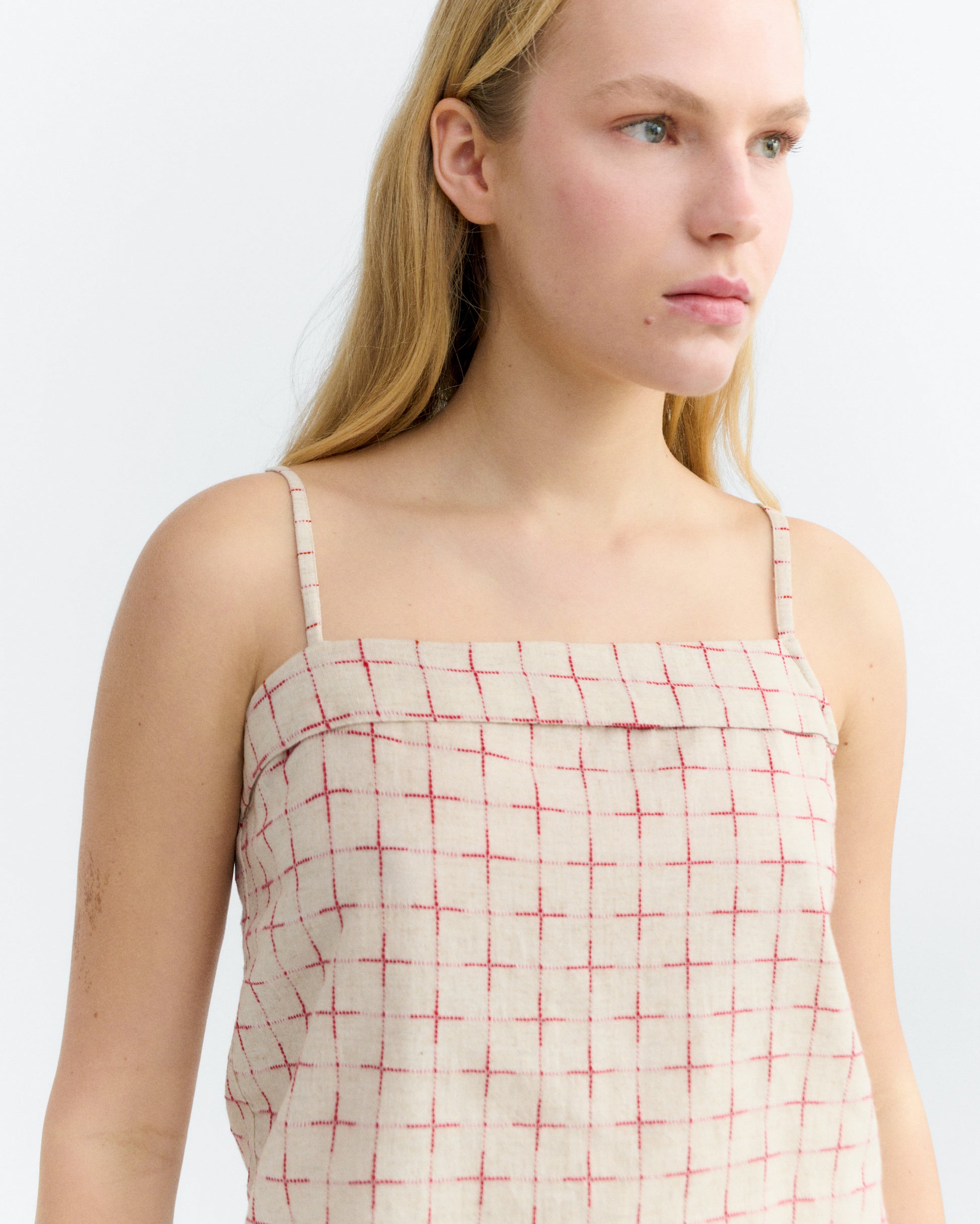 Top estampado cuadros lattice Raida sostenible - 4