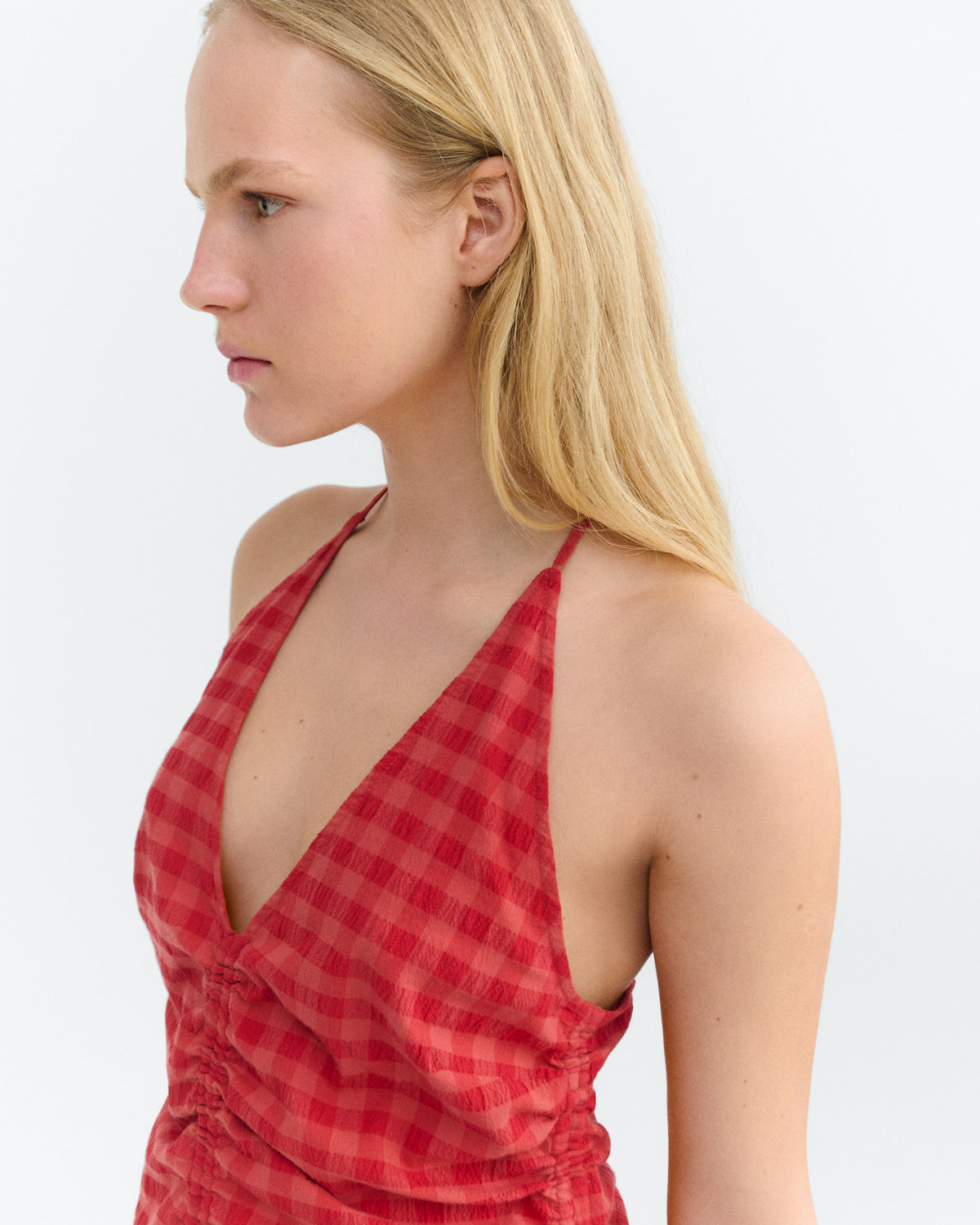 Top regulable seersucker rojo Hiba sostenible - 3