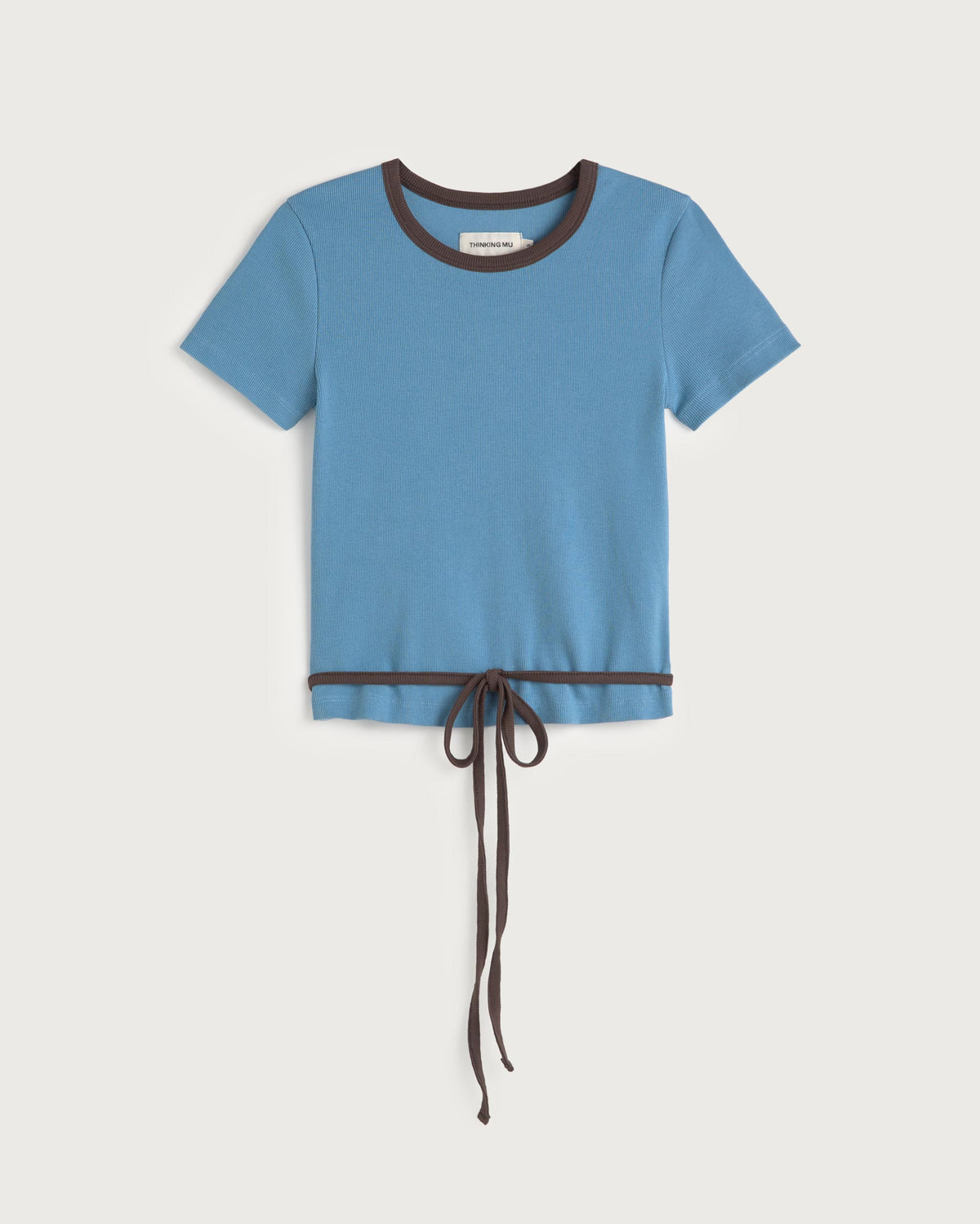 Top slim azul lazo abertura espalda Rio sostenible silueta - 1