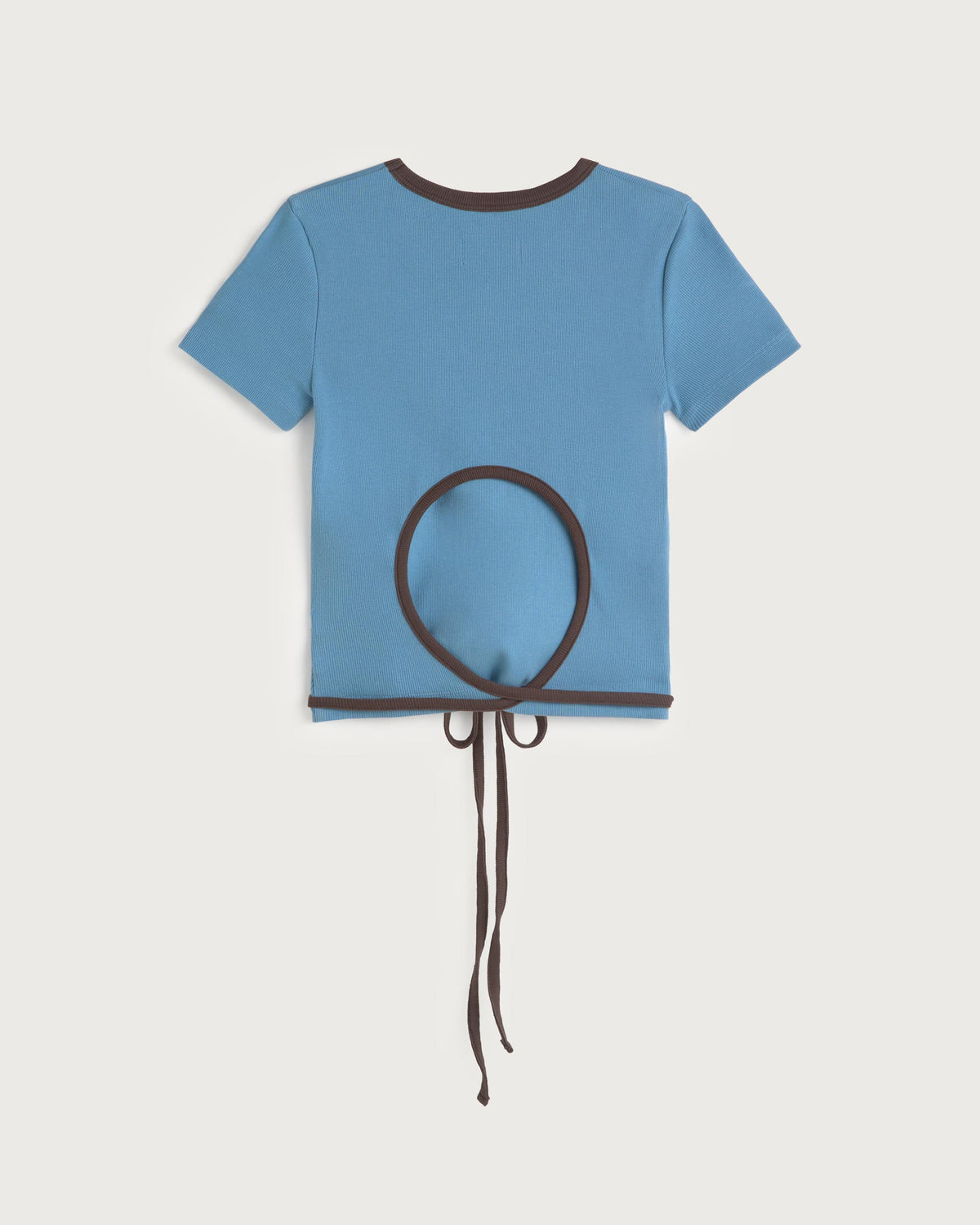 Top slim azul lazo abertura espalda Rio sostenible silueta - 3