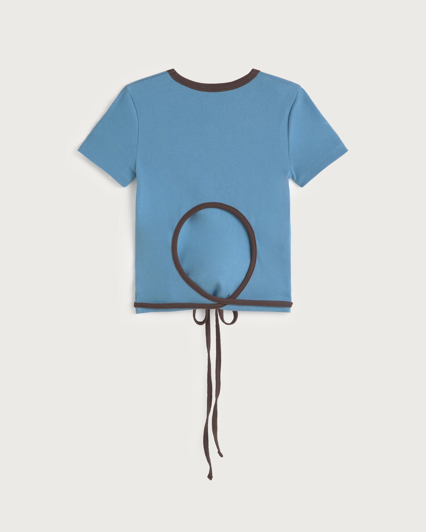 Top slim azul lazo abertura espalda Rio sostenible silueta - 3