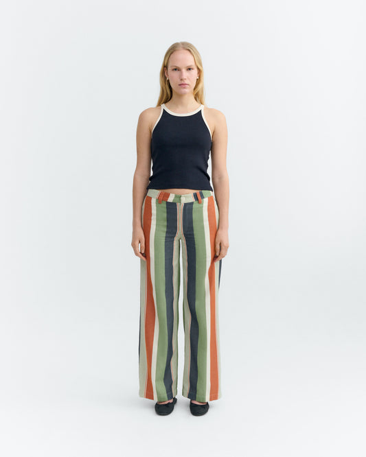 Top halter navy contraste blanco Harriet sostenible - 1