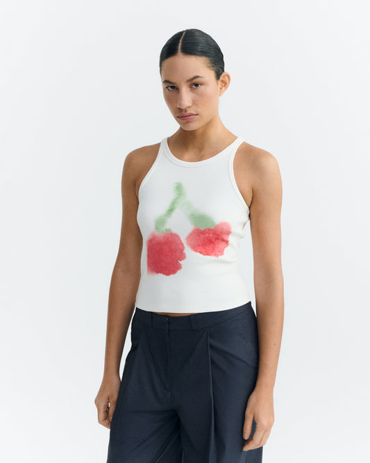 Top halter blurry cherry Harriet sostenible - 2