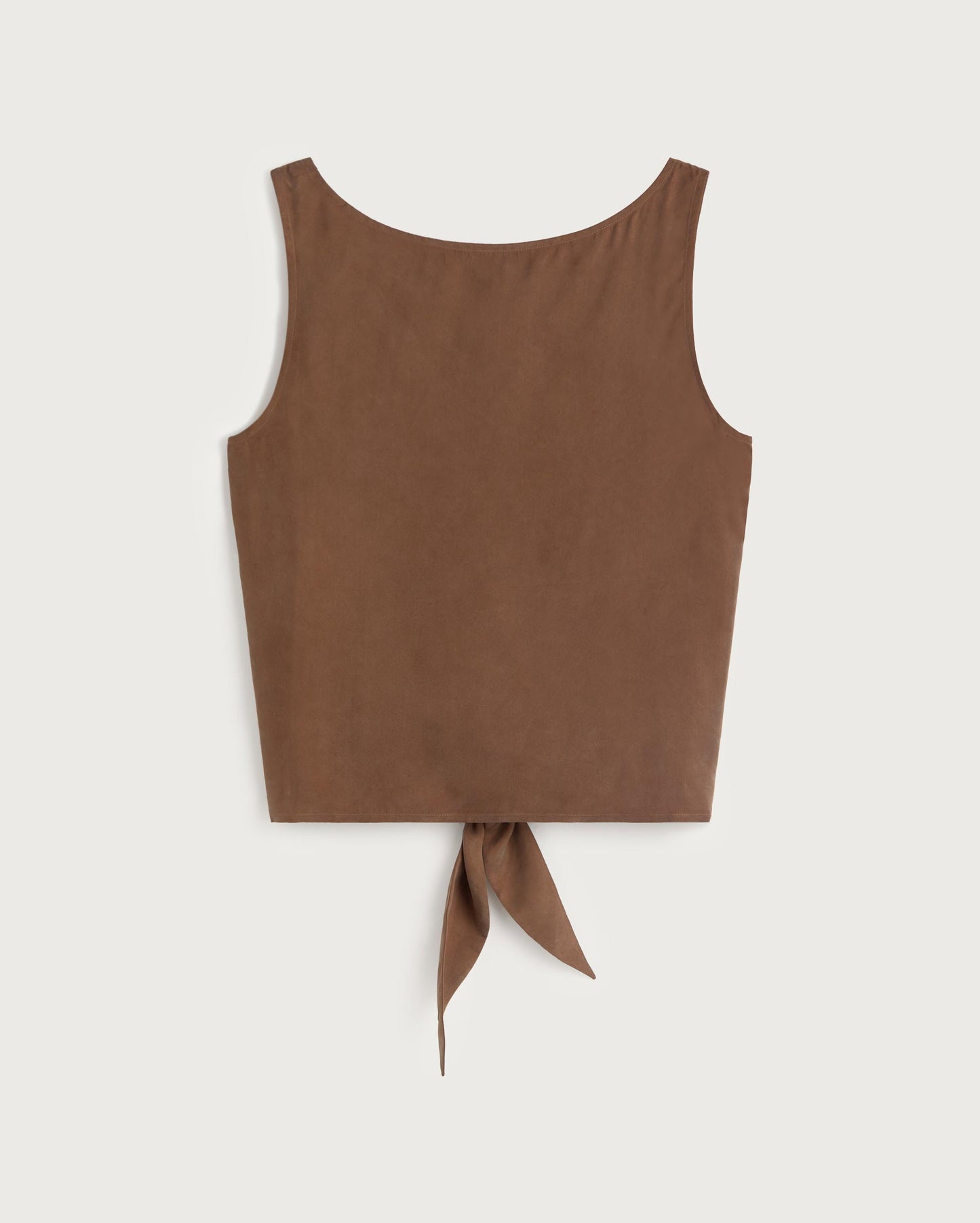 Top marrón lazo cupro Solea sostenible silueta - 1