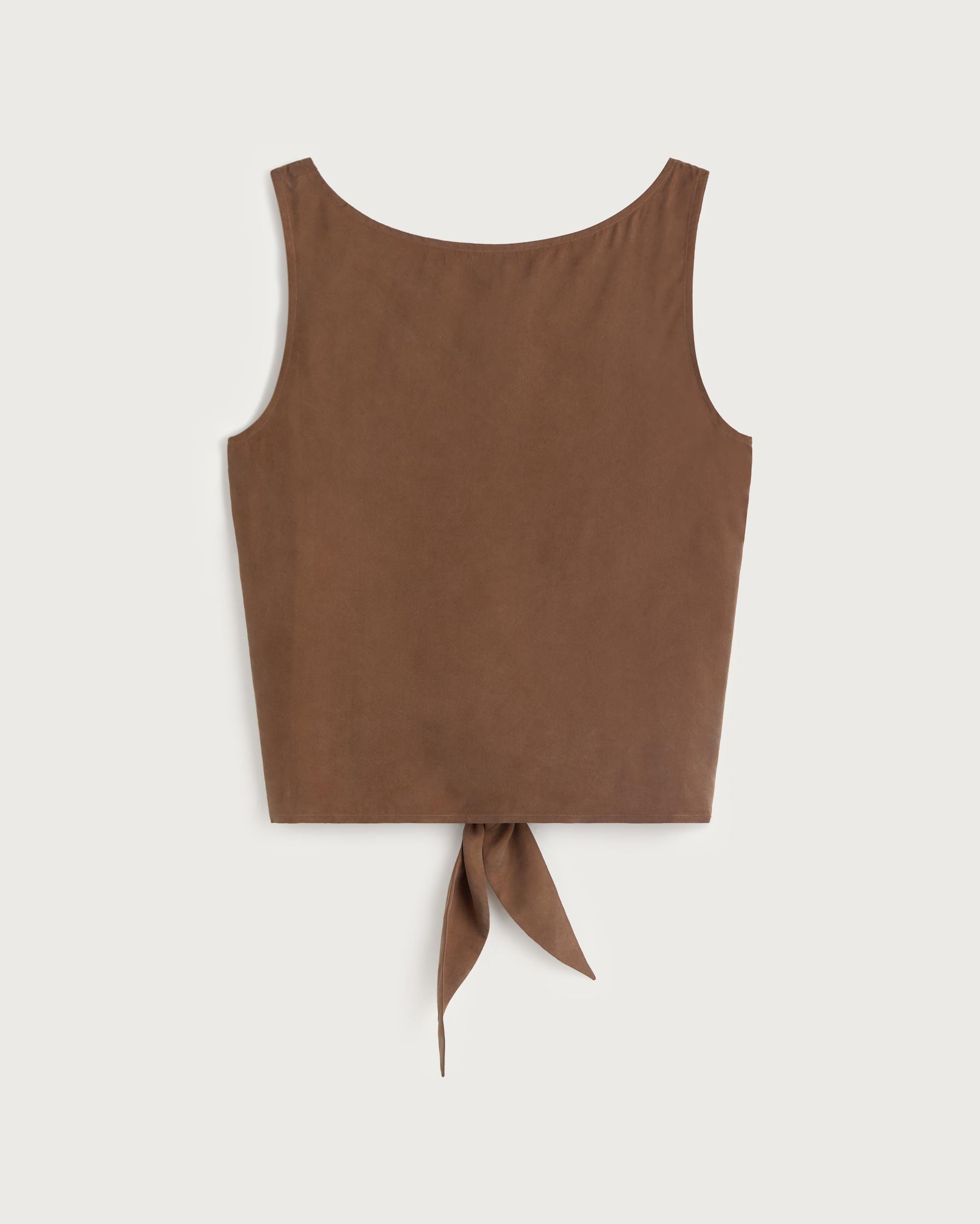 Top marrón lazo cupro Solea sostenible silueta - 1