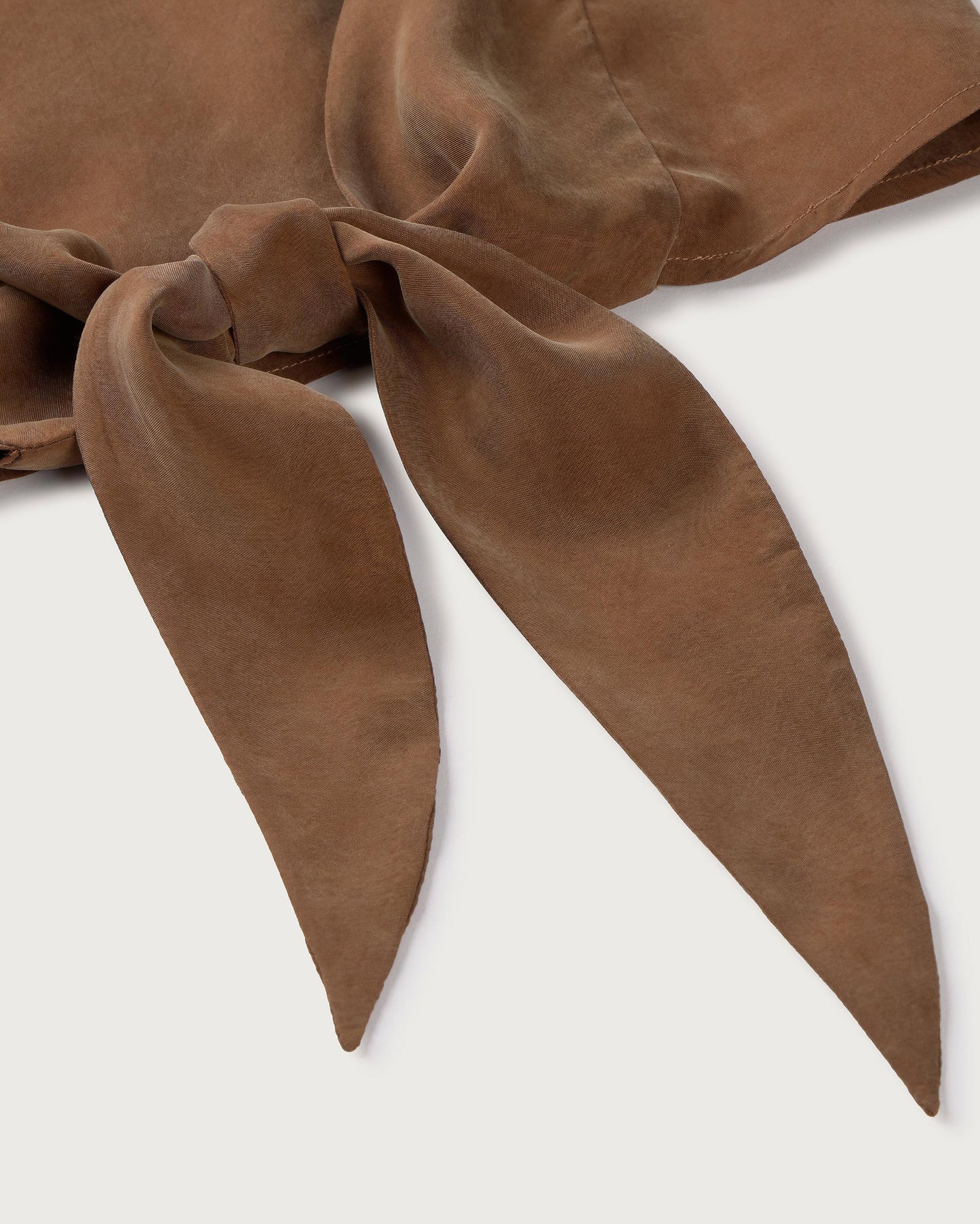 Top marrón lazo cupro Solea sostenible silueta - 2