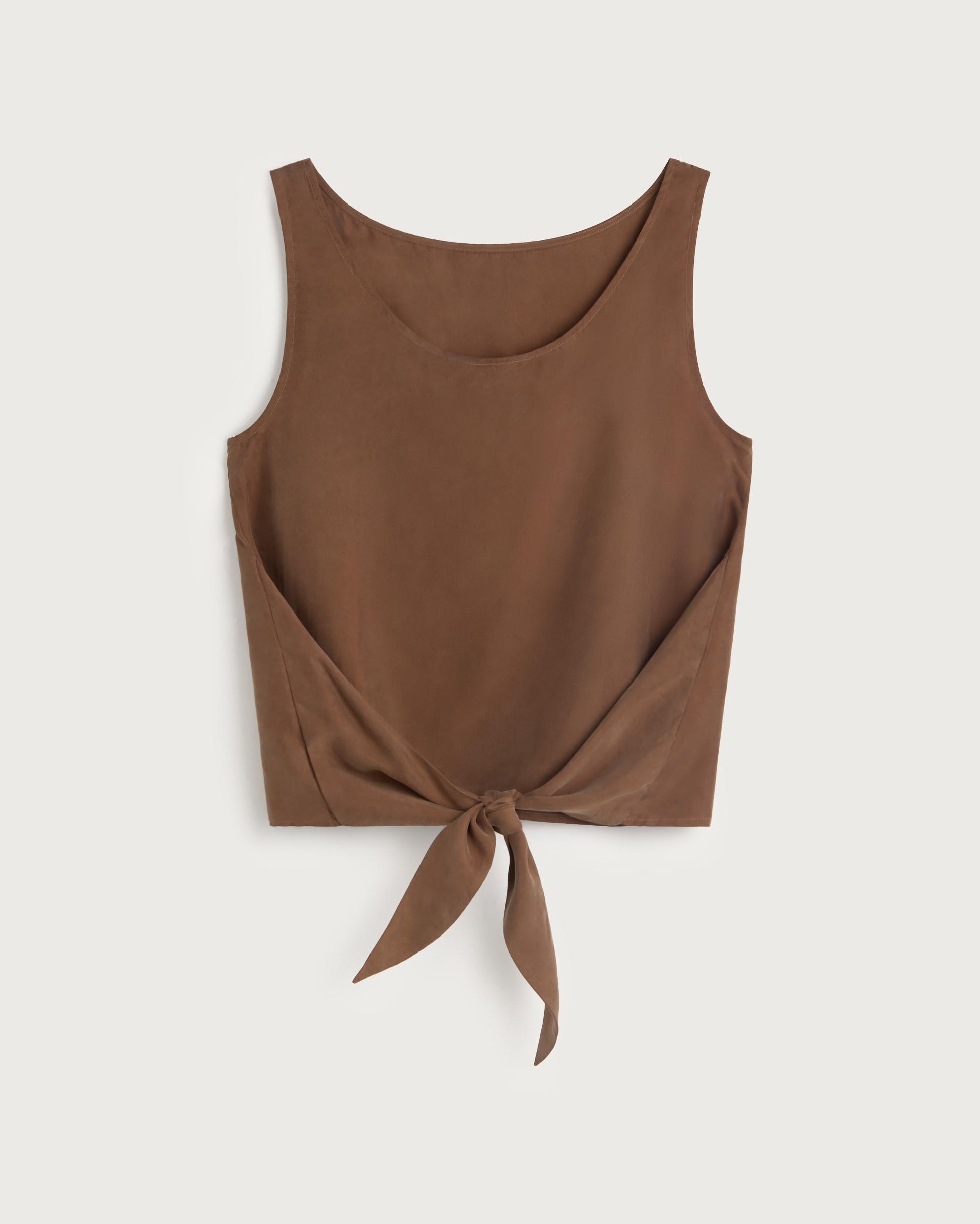 Top marrón lazo cupro Solea sostenible silueta - 3
