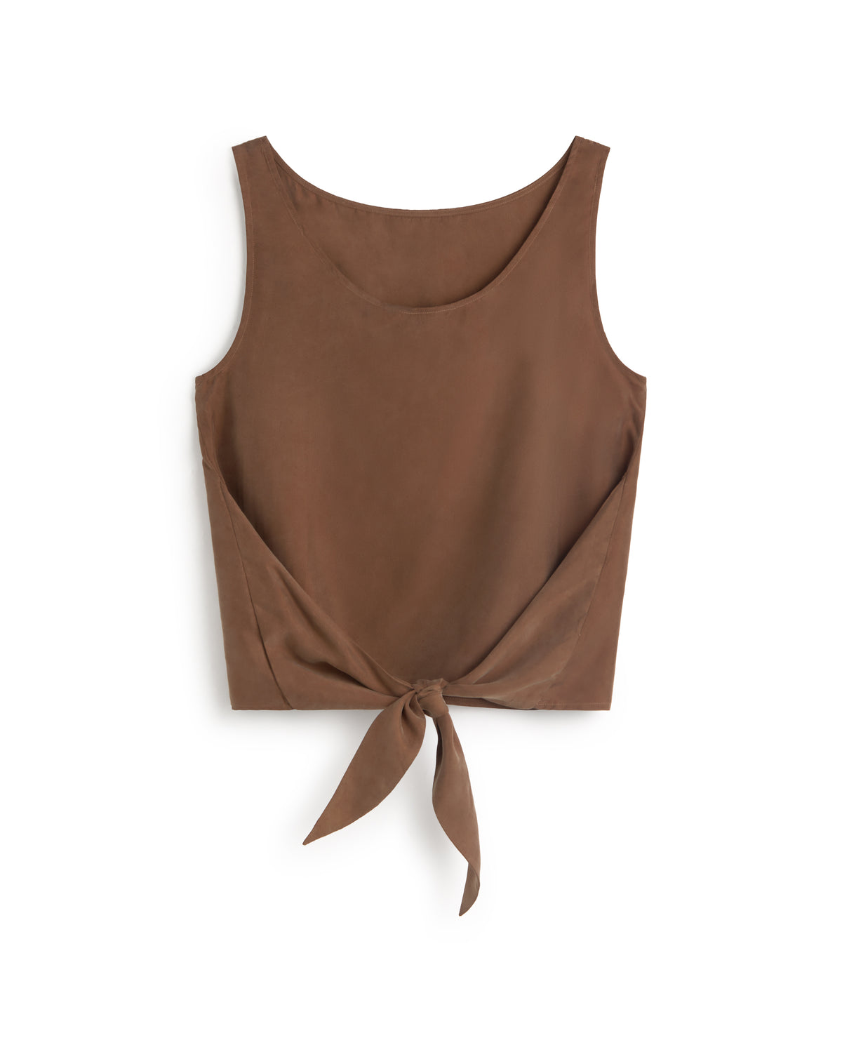 Top marrón lazo cupro Solea sostenible silueta - 3