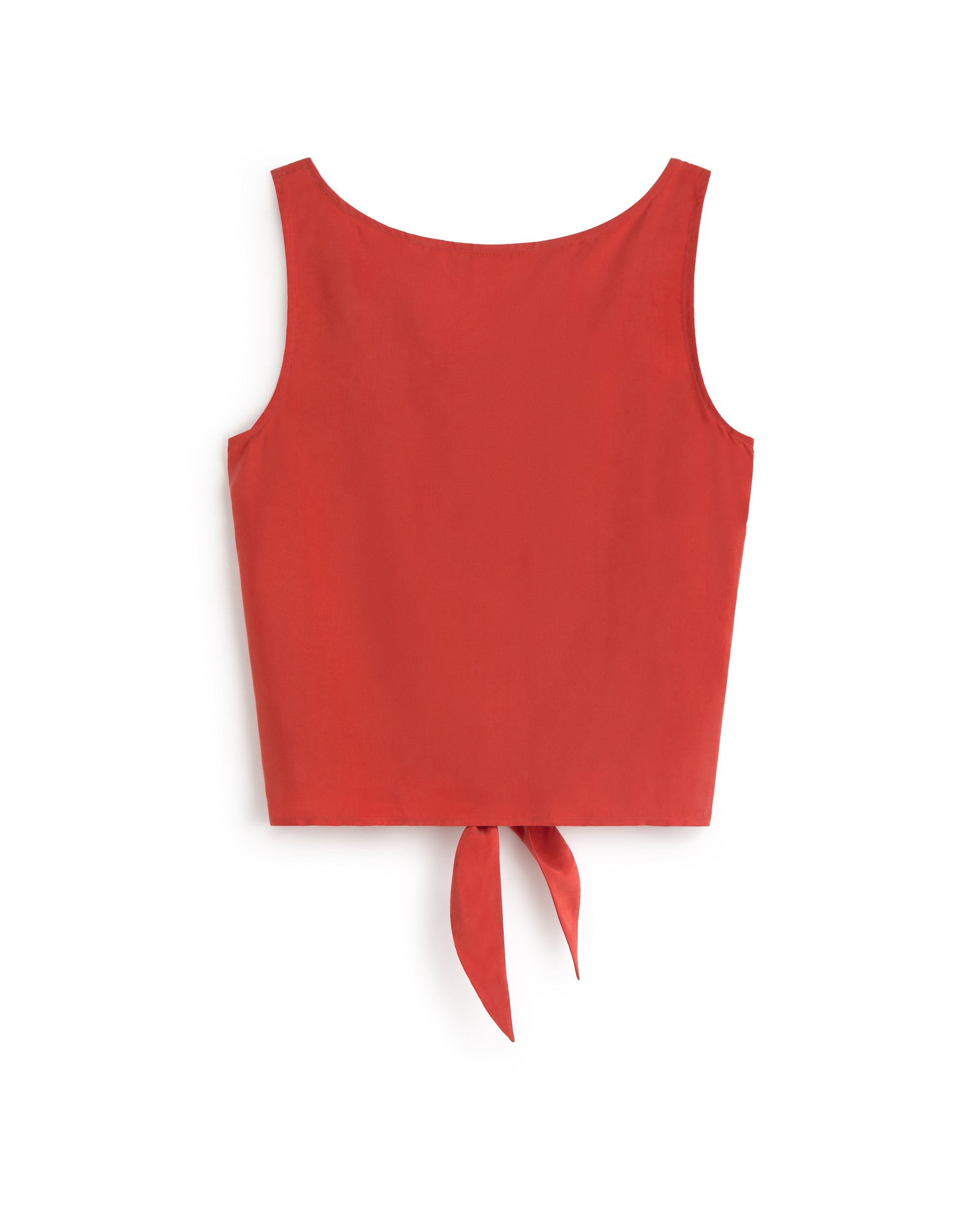 Top rojo lazo cupro Solea sostenible silueta - 1