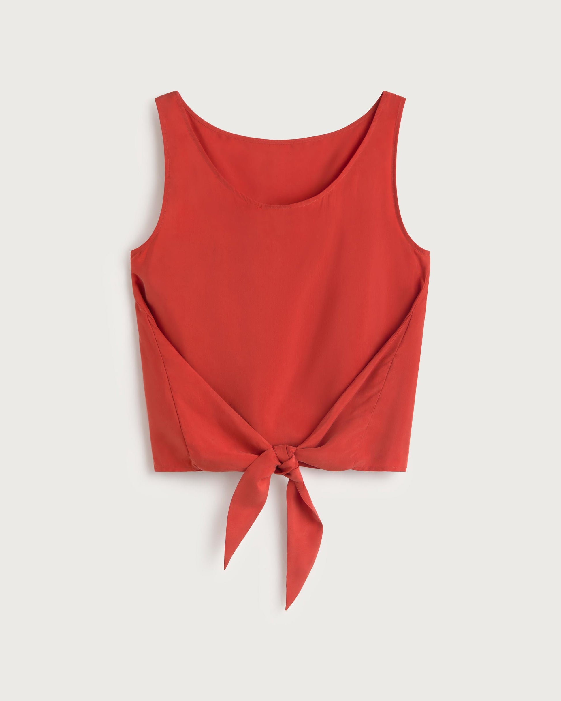 Top rojo lazo cupro Solea sostenible silueta - 3