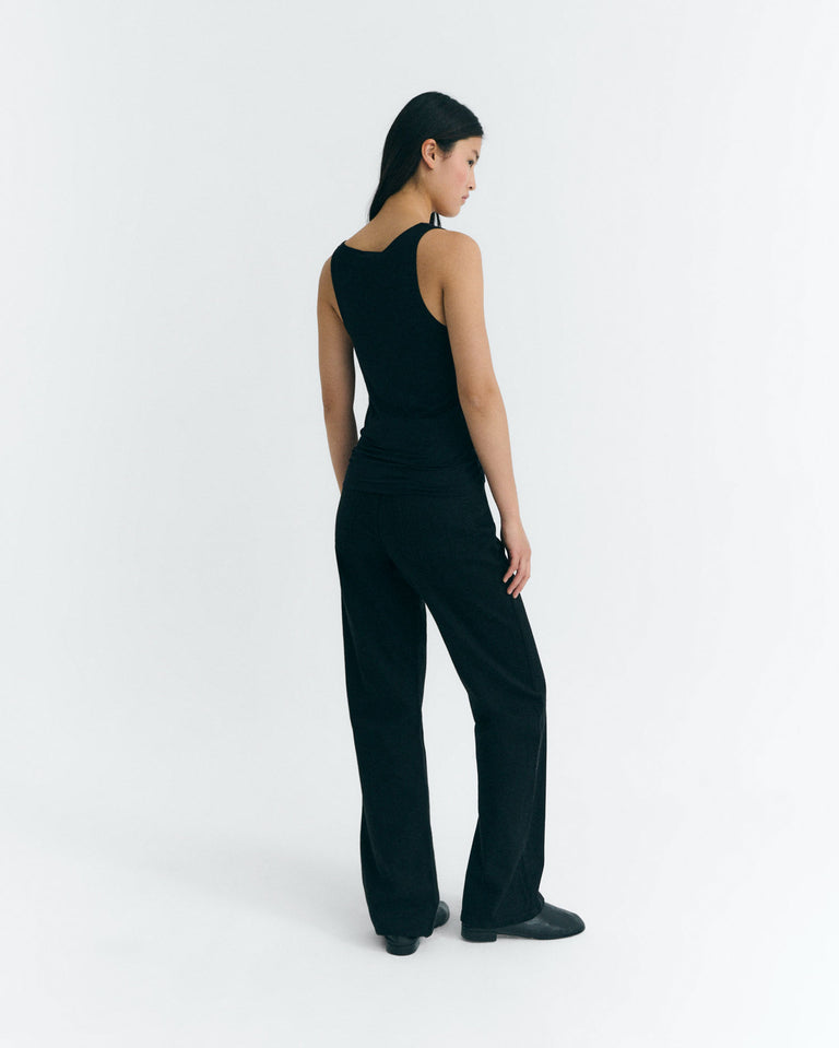 Tank top negro cashemere sostenible - 5