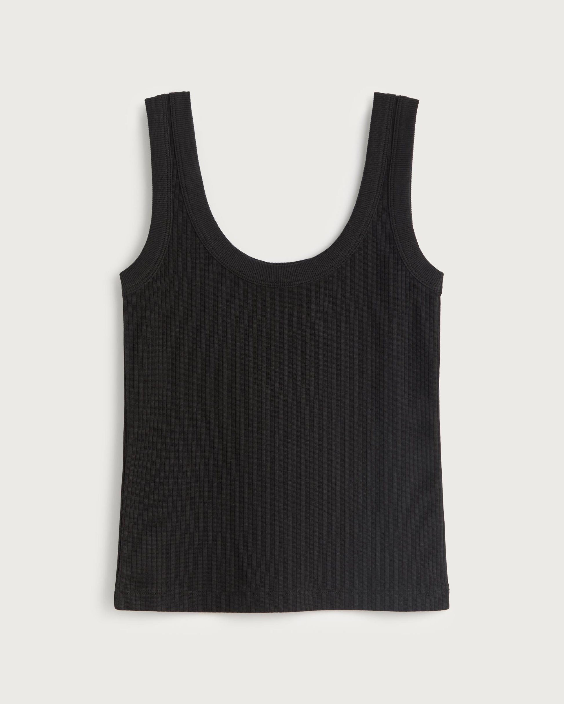 Top rib negro Julia sostenible silueta - 1