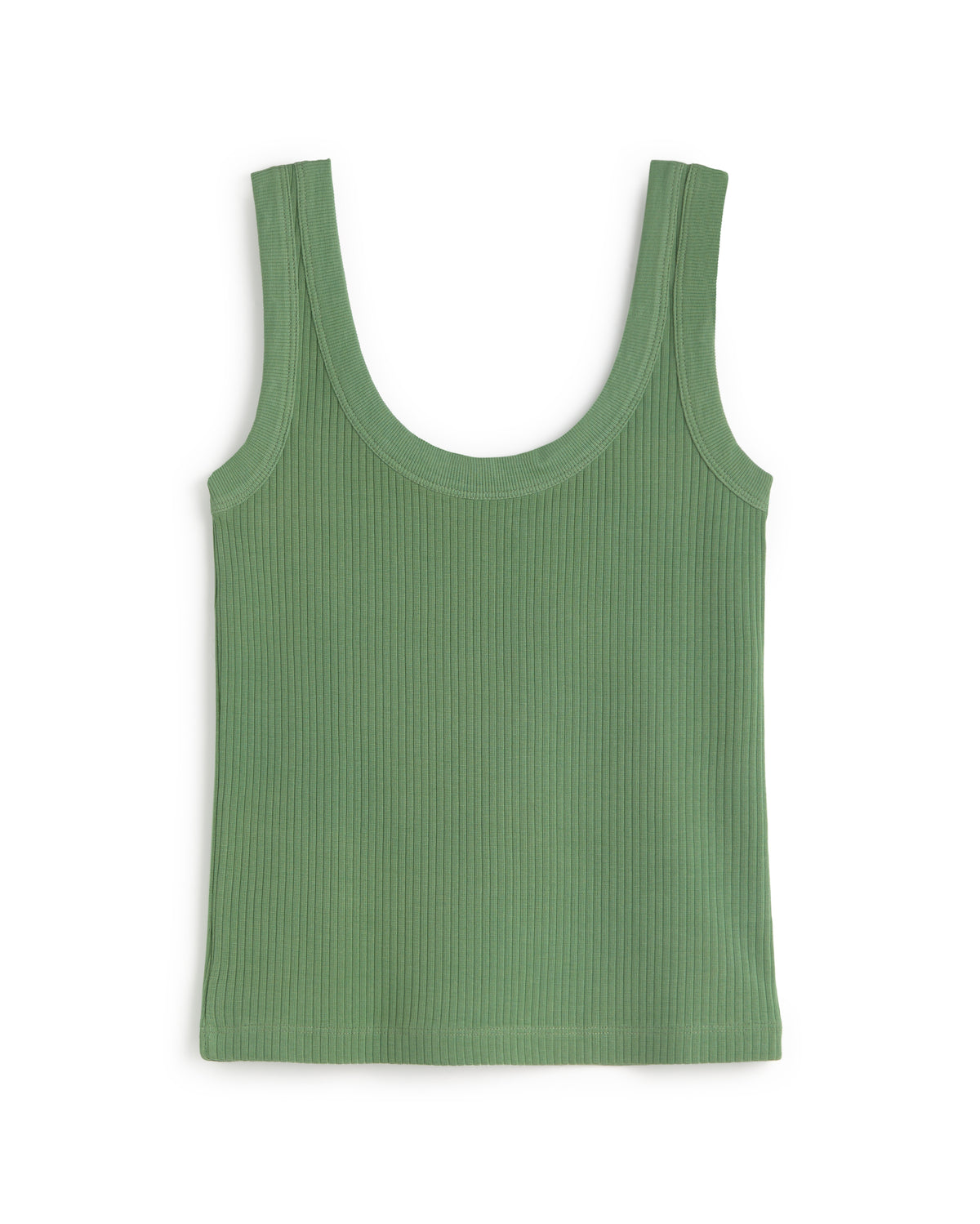 Top rib verde Julia sostenible silueta - 1