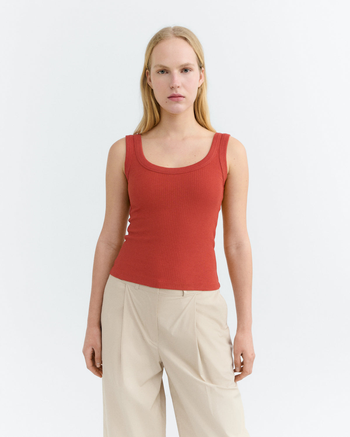 Top rib rojo Julia sostenible - 2