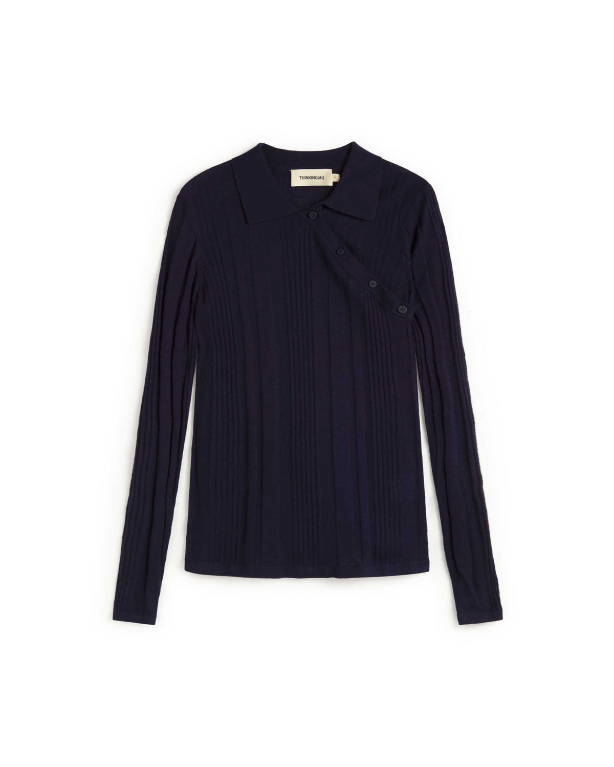 Top punto navy cashmere Dante sostenible silueta - 1