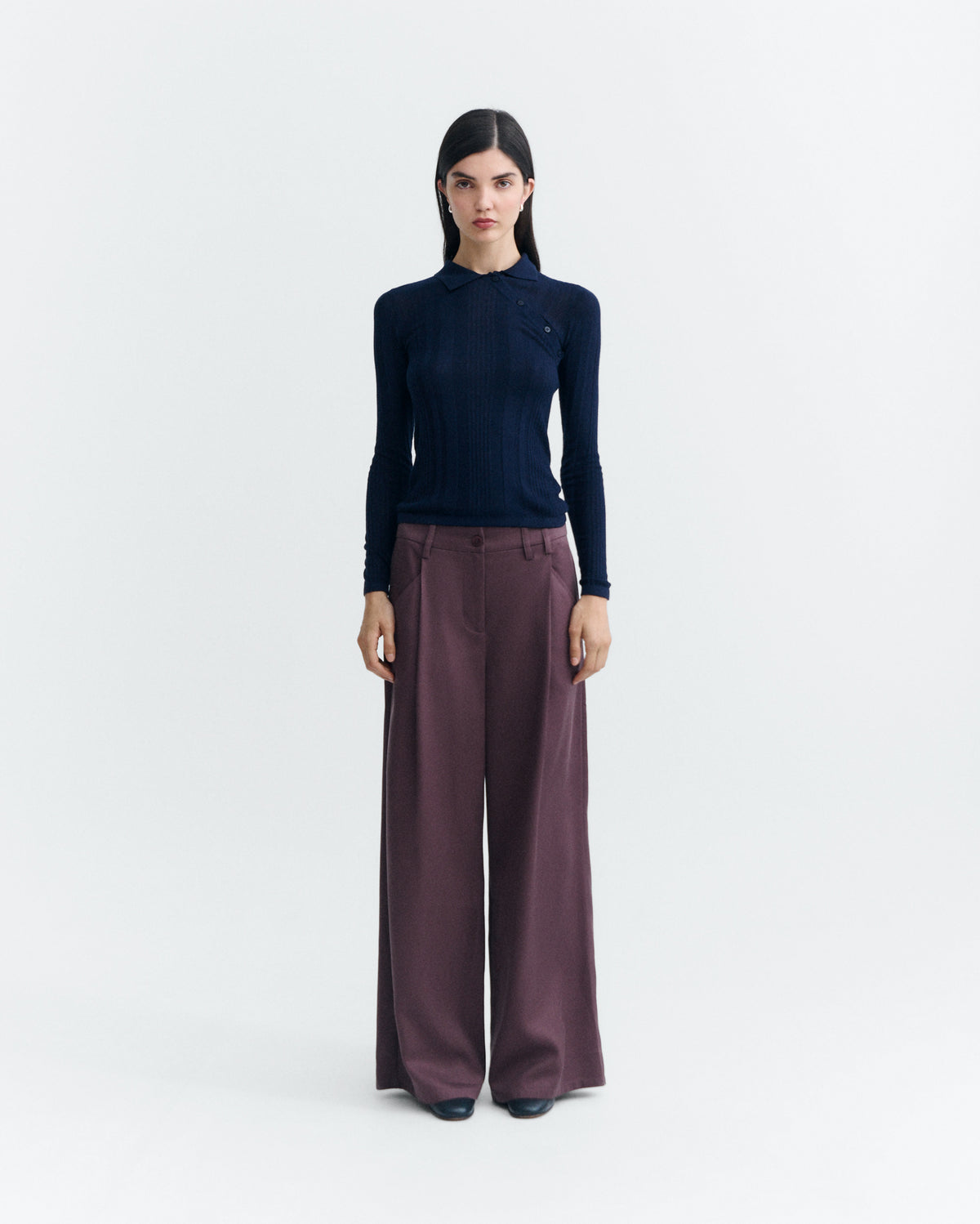 Top punto navy cashmere Dante sostenible - 1