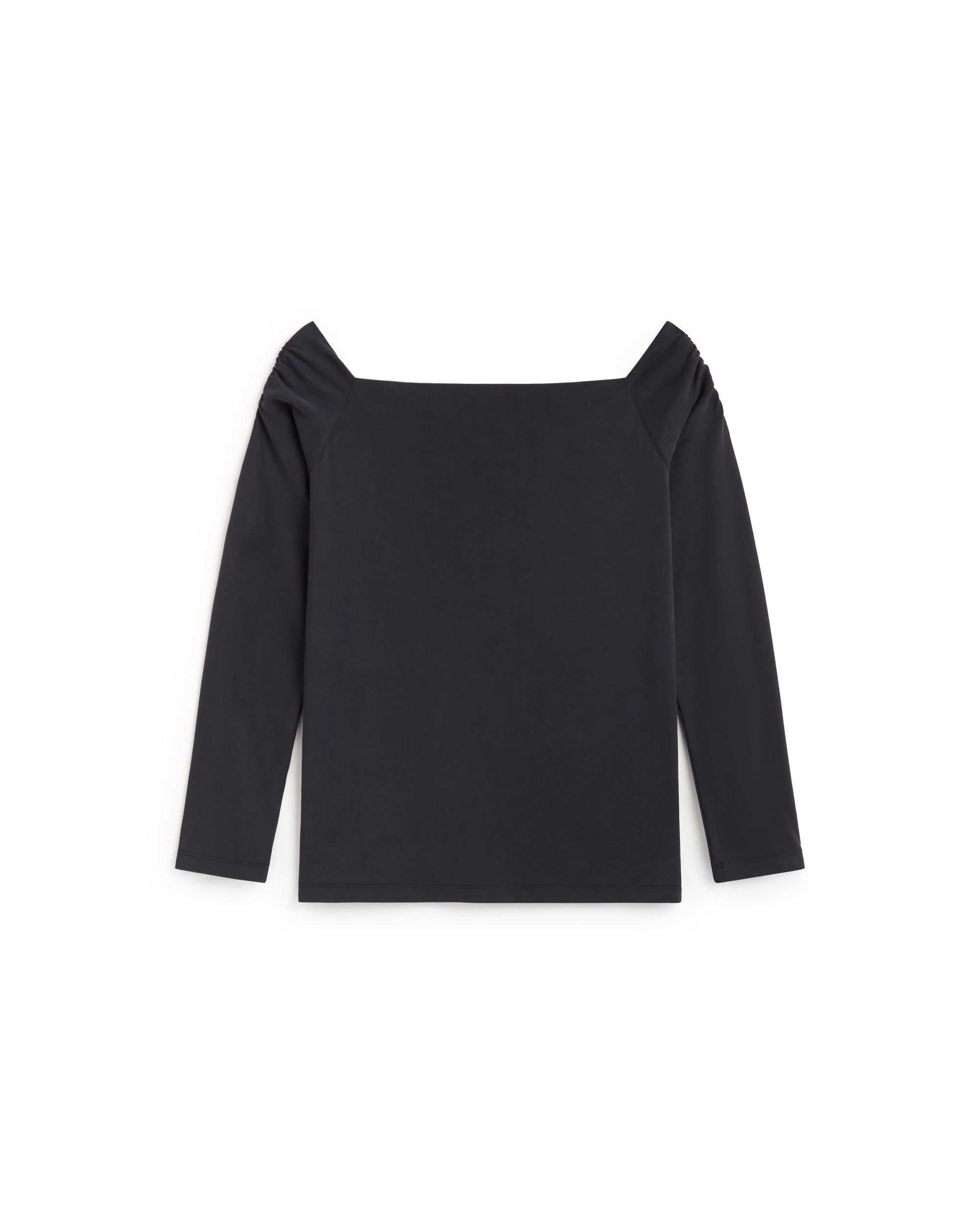 Top off shoulder negro Berta sostenible silueta - 1