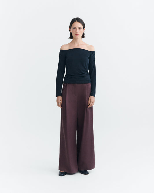 Top off shoulder negro Berta sostenible - 1