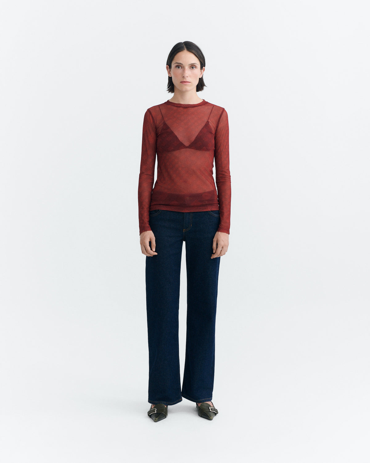 Top rojo transparente Tere sostenible - 1