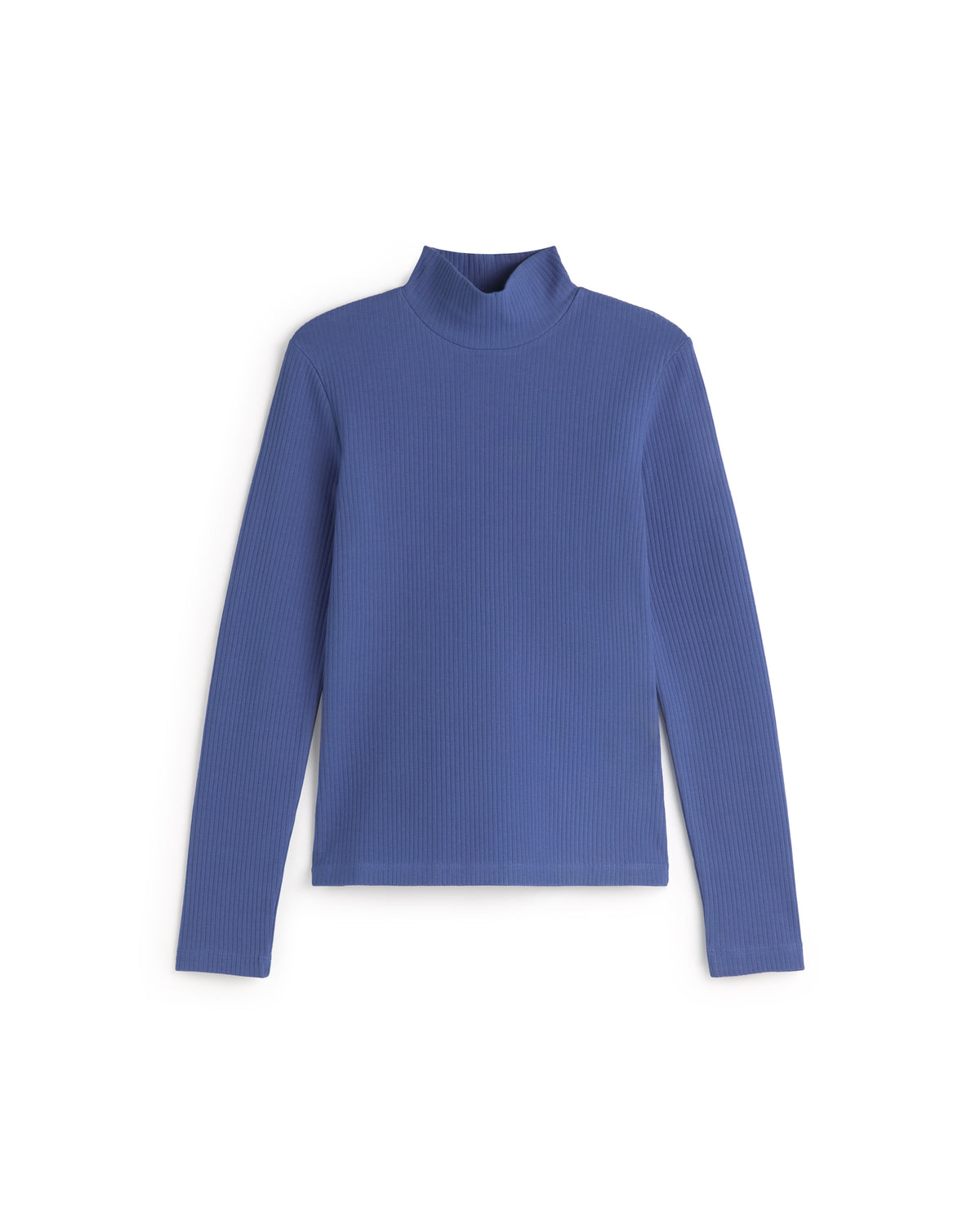 Top cuello alto rib azul Aine sostenible silueta - 1