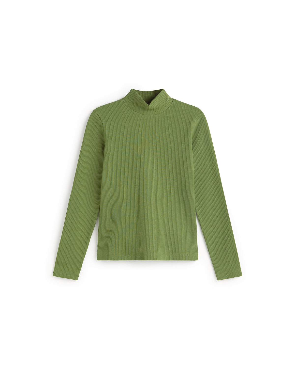 Top cuello alto rib verde Aine sostenible silueta - 1