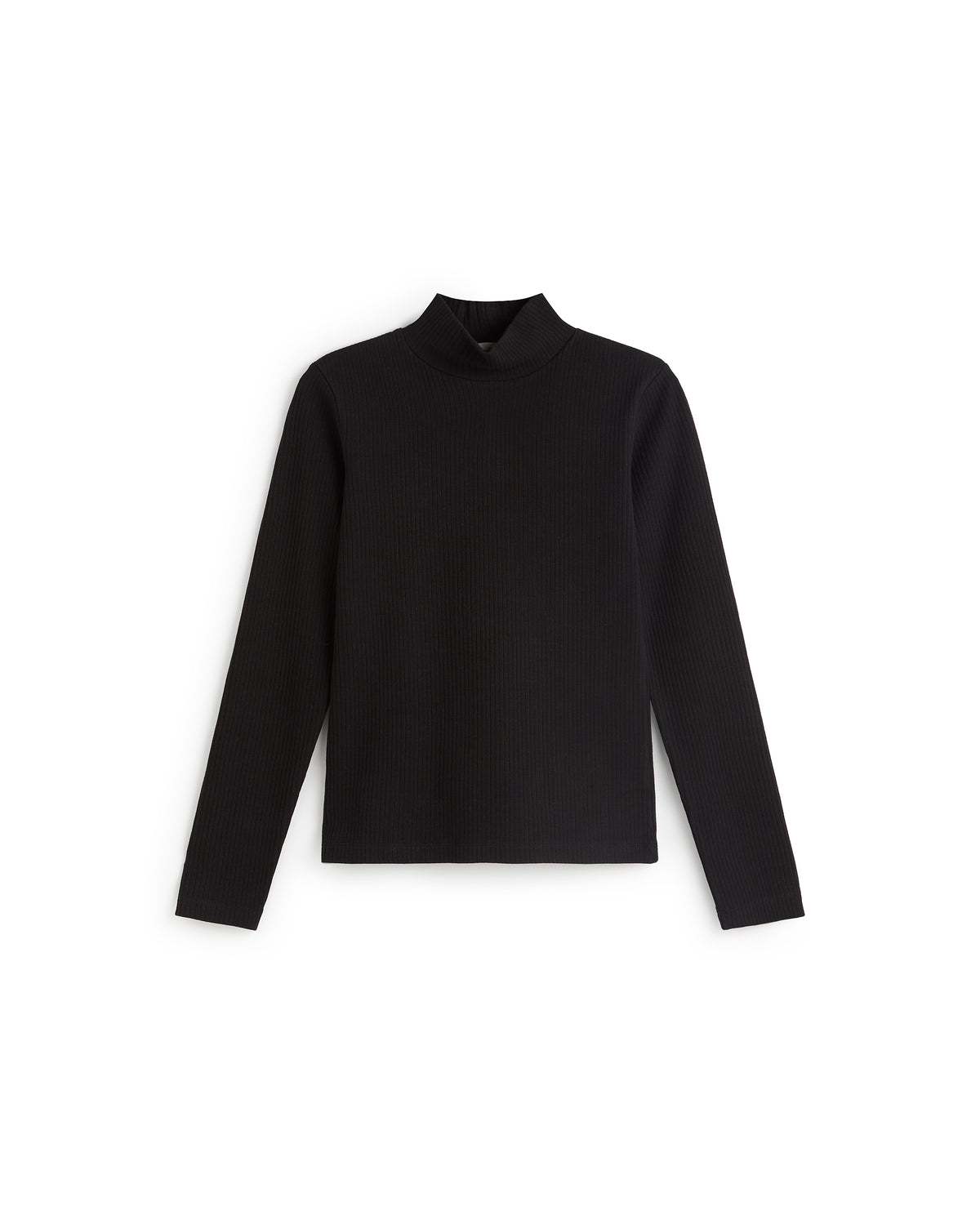 Top cuello alto rib negro Aine sostenible silueta - 1