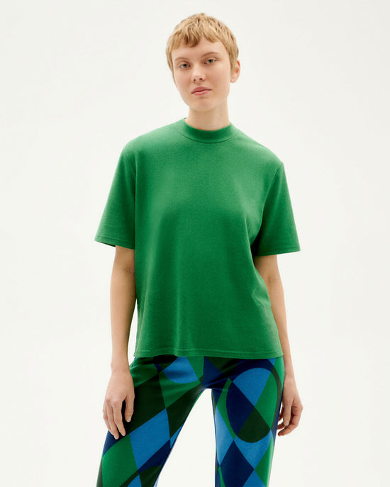 Camiseta gruesa verde hemp Aidin sostenible-1