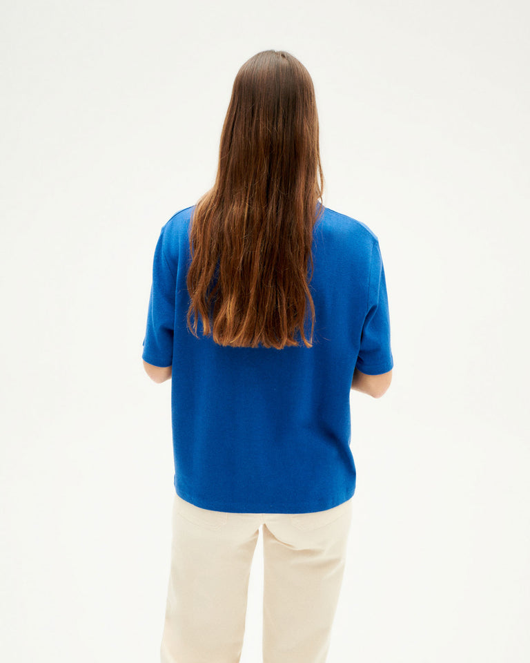 Camiseta gruesa azul hemp Aidin sostenible-4