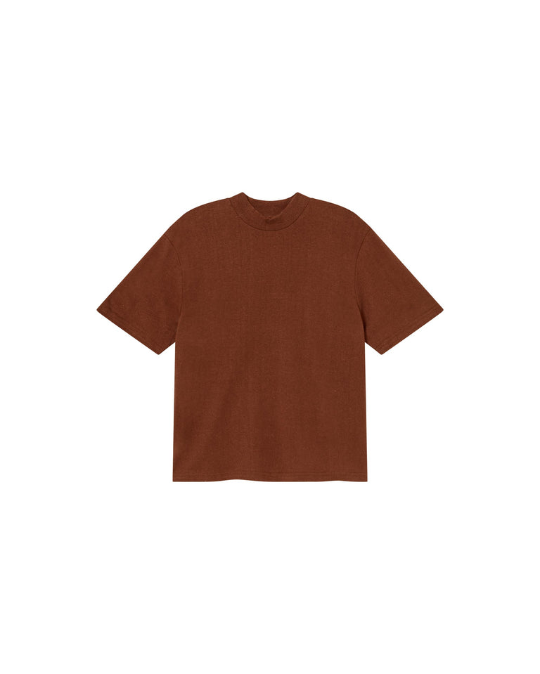 Camiseta gruesa marrón hemp Aidin sostenible-foto silueta7