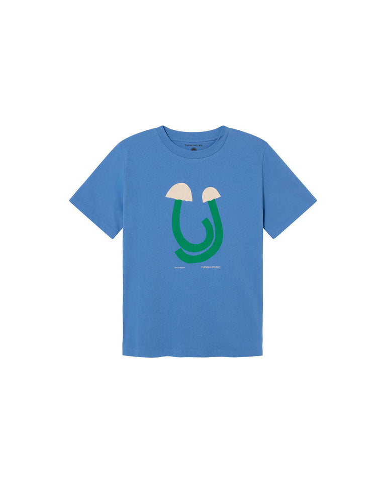 Camiseta azul Funghi 2 Juno sostenible-foto silueta5