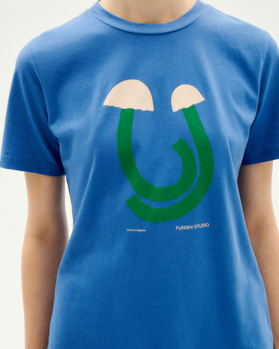 Camiseta azul Funghi 2 Juno sostenible-3
