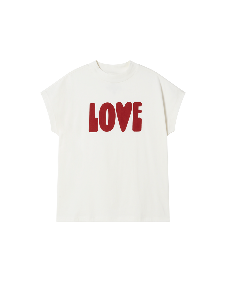 Camiseta blanca love Volta sostenible -siluetax
