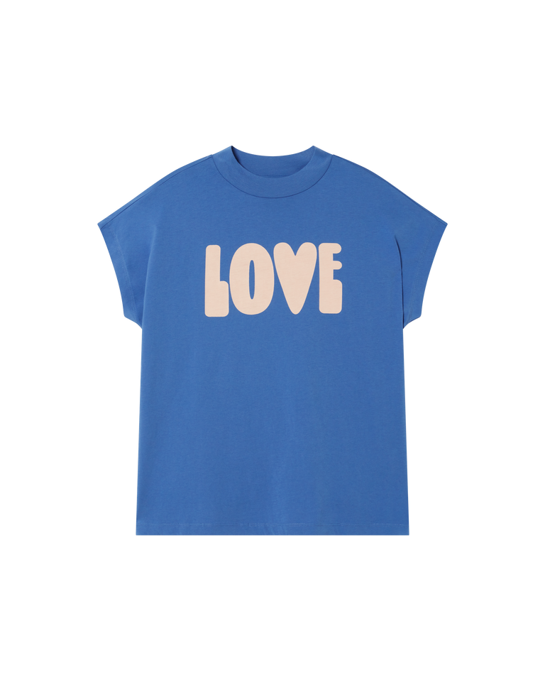 Camiseta azul love Volta sostenible -siluetax