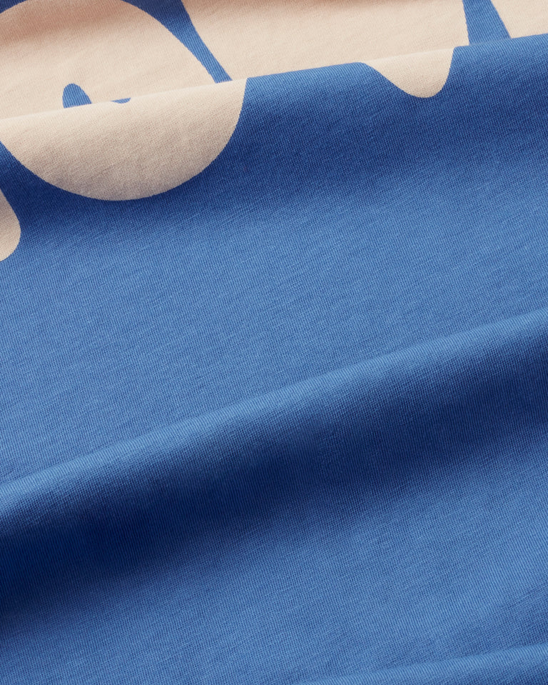 Camiseta azul love Volta sostenible -silueta2
