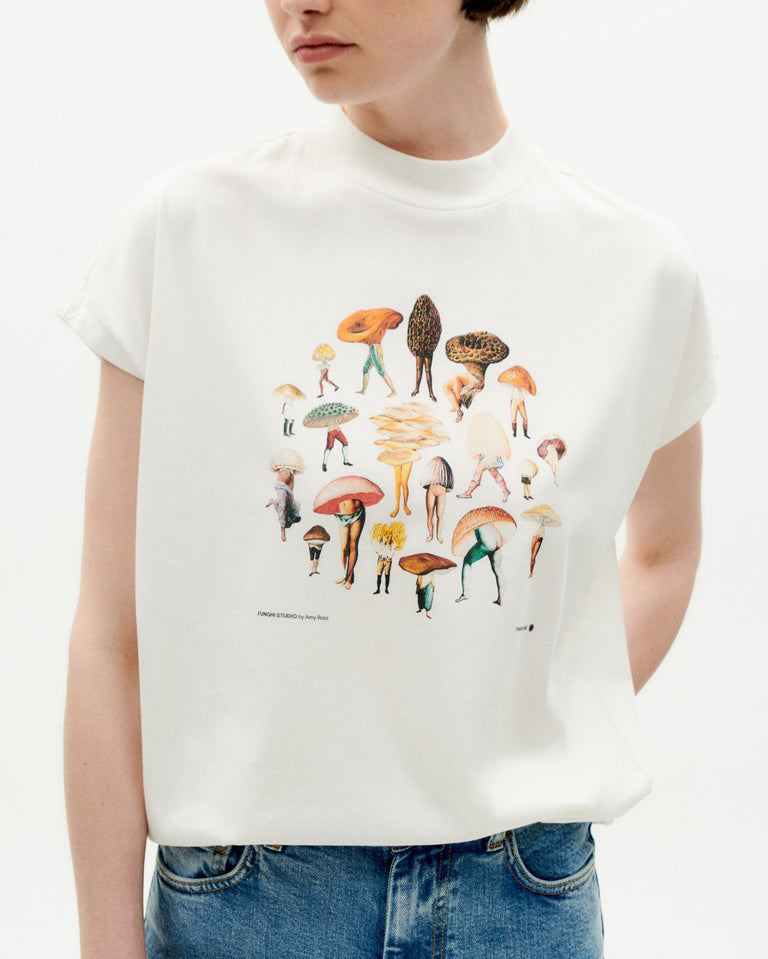 Camiseta blanca funghi Volta sostenible -3