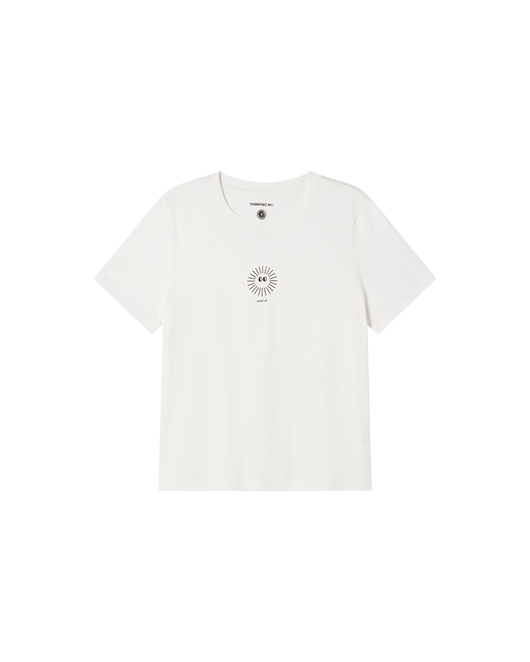 Camiseta blanca soleil Ida sostenible -siluetax