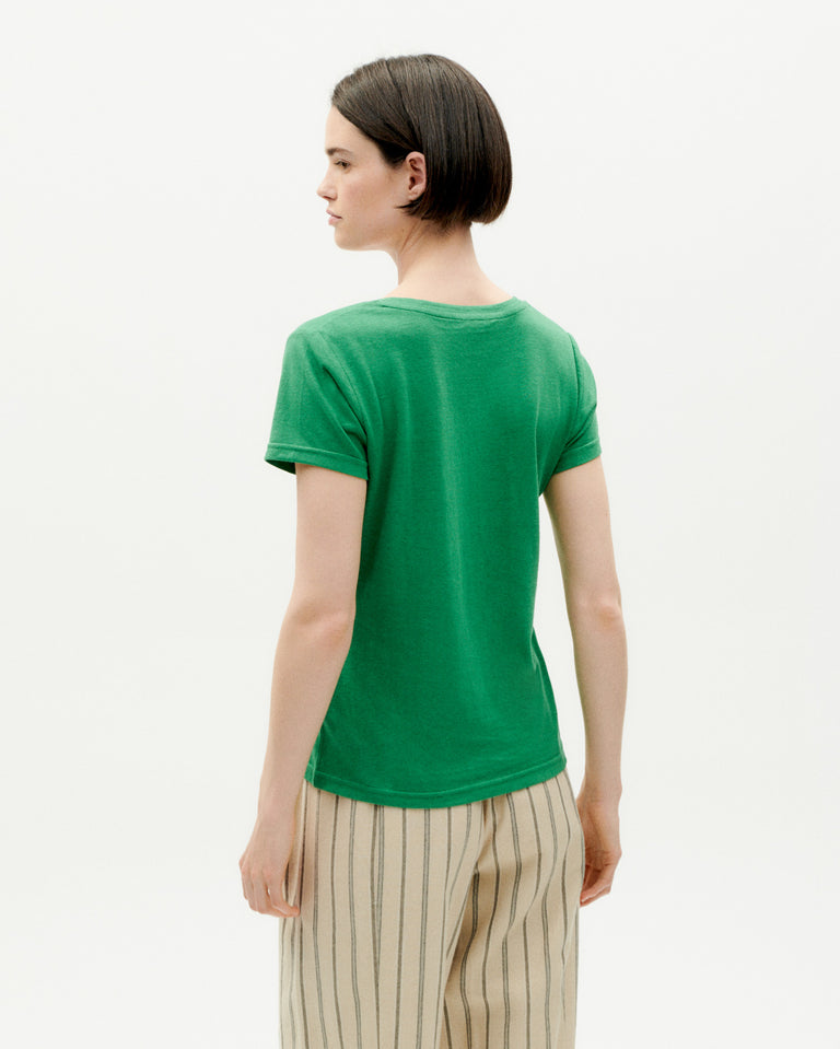 Camiseta verde hemp Regina sostenible -4