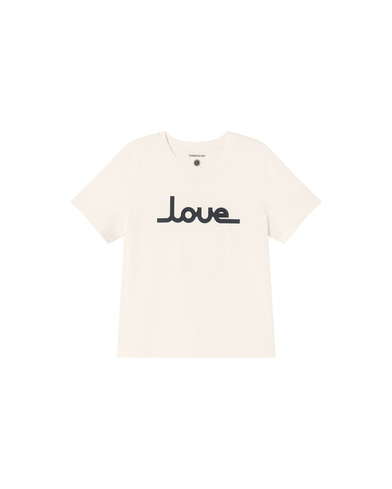 Camiseta blanca love Ida sostenible - silueta 1